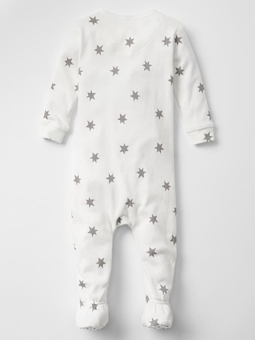 Image number 2 showing, Organic star footed sleep one-piece