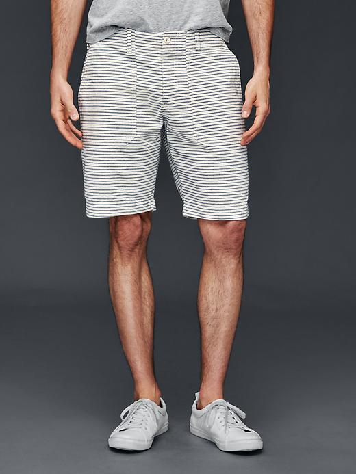 Image number 1 showing, Stripe fatigue everyday shorts (10")