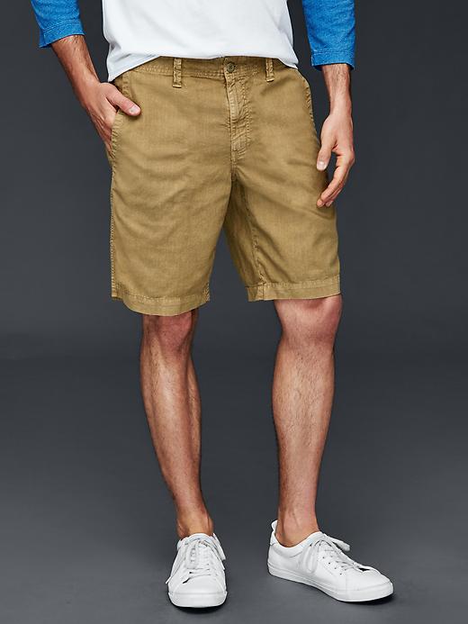 Image number 1 showing, Linen-cotton everyday shorts (10")