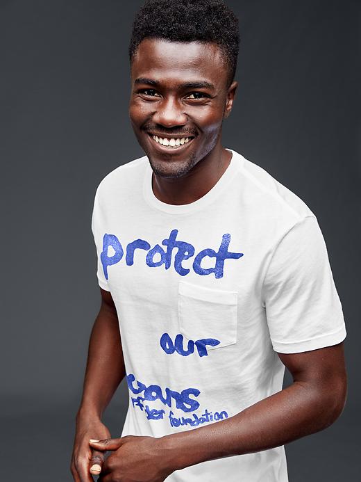 Image number 1 showing, Surfrider Foundation protect our oceans graphic tee
