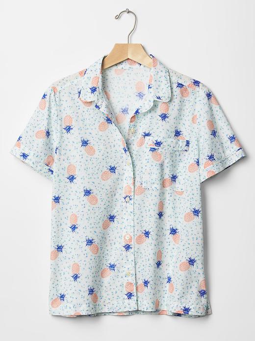 Image number 2 showing, Poplin short sleeve print shirt