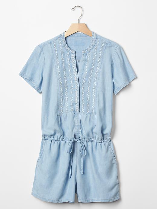 Image number 5 showing, TENCEL&#153 embroidered romper
