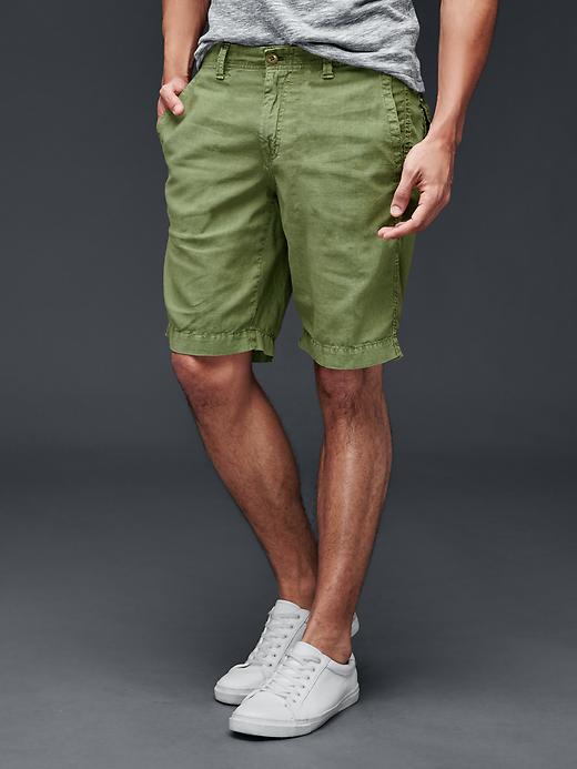 View large product image 1 of 1. Linen-cotton everyday shorts (10")