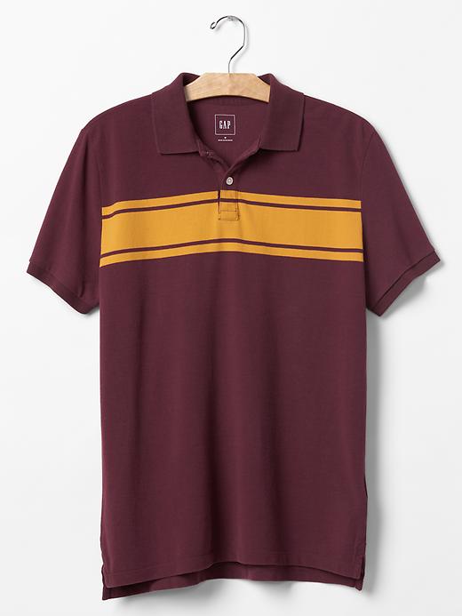 Image number 6 showing, Chest-stripe pique polo