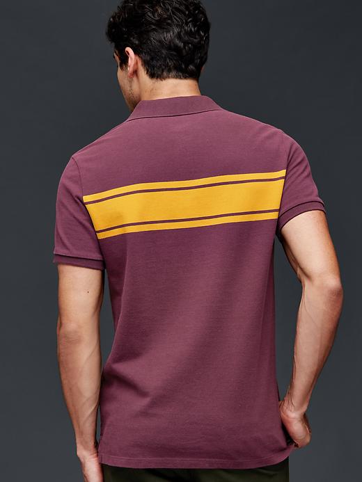 Image number 2 showing, Chest-stripe pique polo