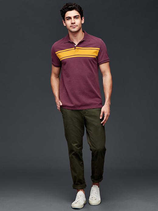 Image number 3 showing, Chest-stripe pique polo