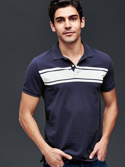 Image number 7 showing, Chest-stripe pique polo