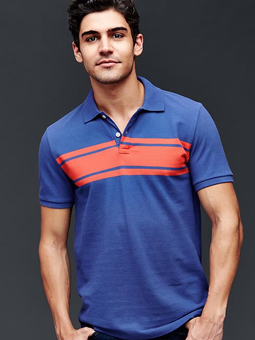Image number 9 showing, Chest-stripe pique polo