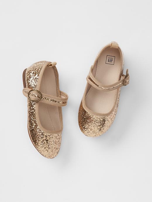 View large product image 1 of 1. Glitter mary jane flats