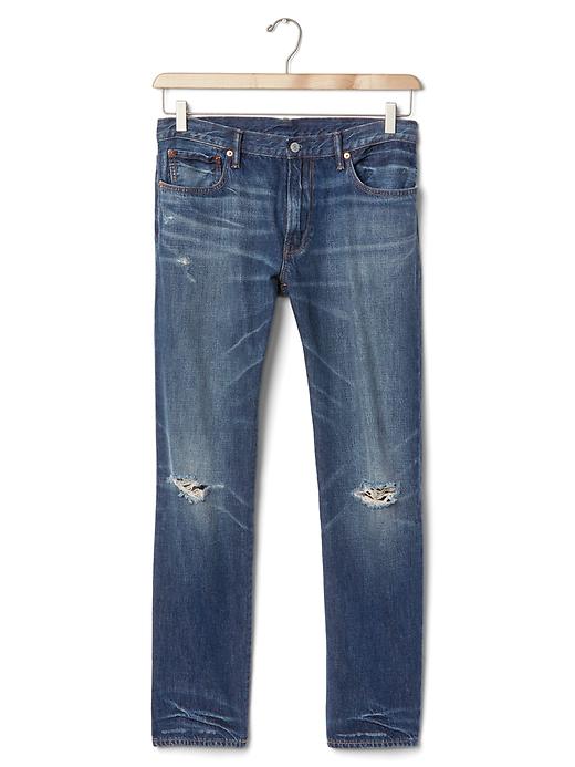 Image number 6 showing, ORIGINAL 1969 destructed vintage straight fit jeans