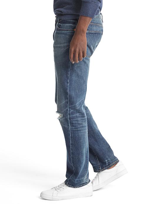 Image number 5 showing, ORIGINAL 1969 destructed vintage straight fit jeans