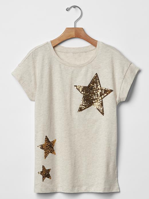Image number 5 showing, Sequin graphic a-line tee