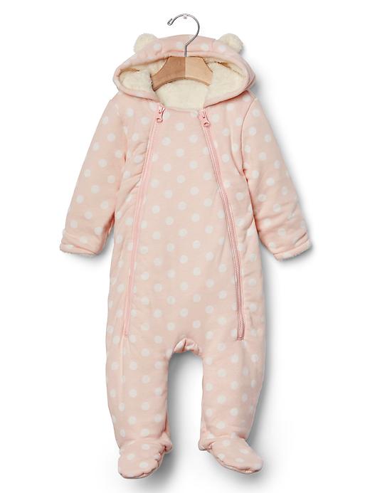 Image number 1 showing, Cozy polka dot bear one-piece