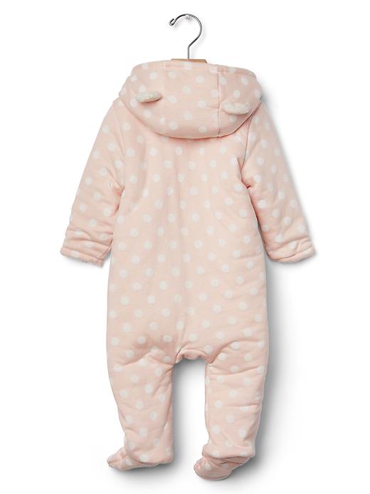 Image number 2 showing, Cozy polka dot bear one-piece