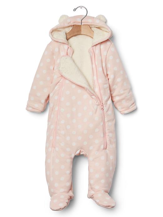 Image number 3 showing, Cozy polka dot bear one-piece