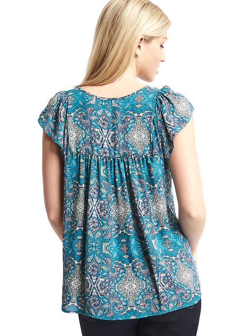 Image number 2 showing, Paisley flutter sleeve blouse
