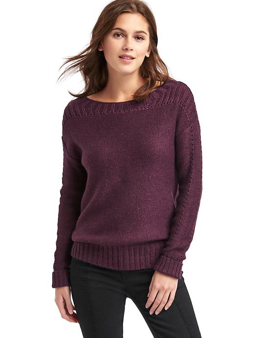 View large product image 1 of 1. Chunky pointelle sweater