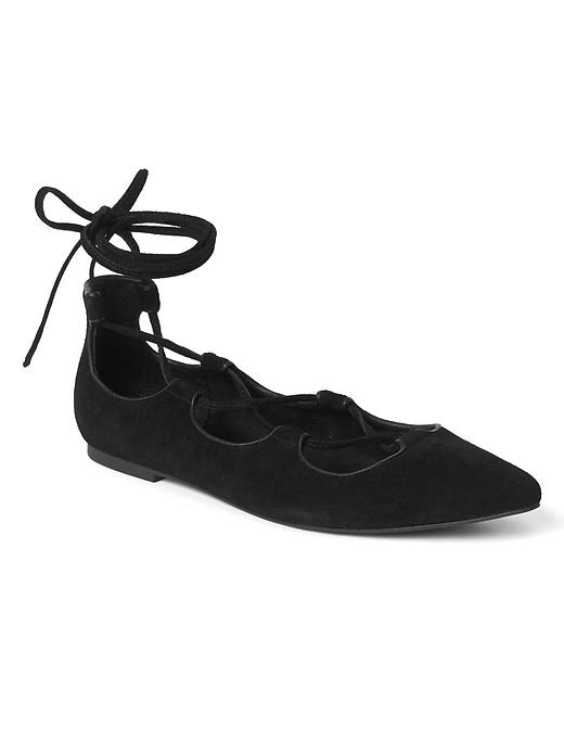 Image number 3 showing, Lace up ballet flats