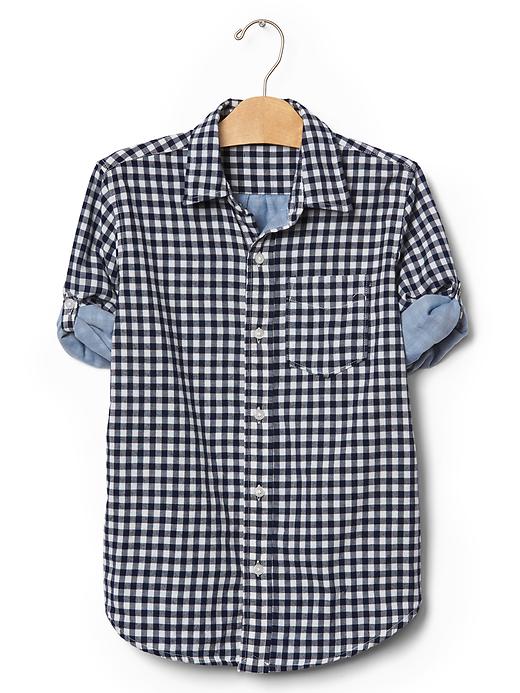 Image number 1 showing, Gingham doubleweave convertible shirt