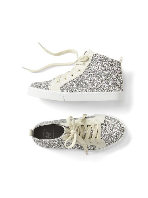 View large product image 1 of 1. Glitter hi-top sneakers