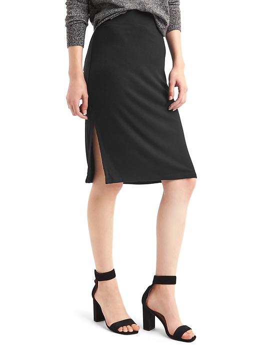 View large product image 1 of 1. Ribbed pencil skirt