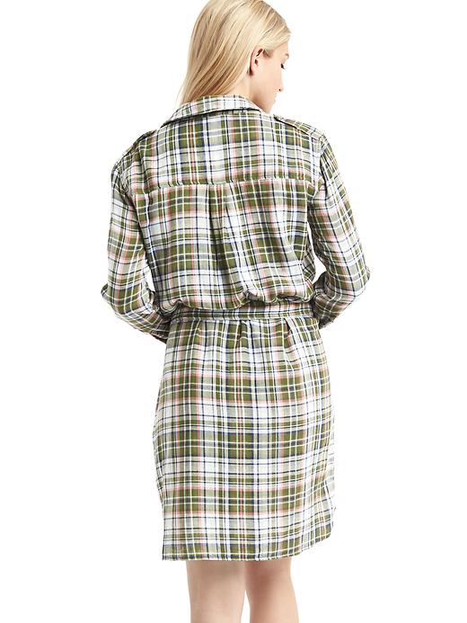 Image number 2 showing, Gauzy plaid shirtdress