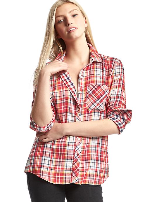 Image number 1 showing, Double-layer plaid shirt