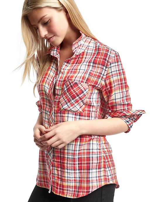 Image number 5 showing, Double-layer plaid shirt