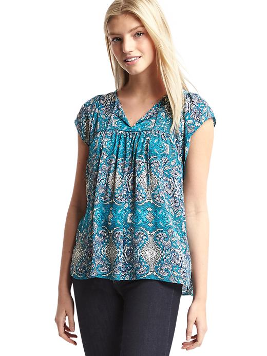 Image number 1 showing, Paisley flutter sleeve blouse