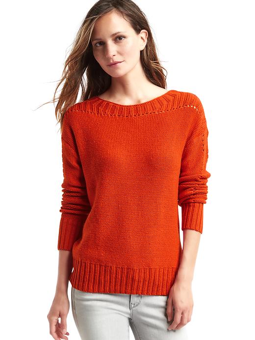View large product image 1 of 1. Chunky pointelle sweater