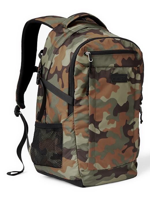 View large product image 1 of 1. Nylon double-compartment backpack