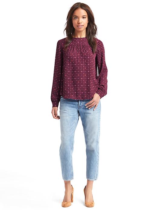 Image number 3 showing, Print long sleeve blouse