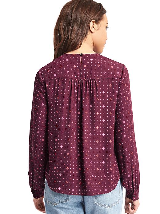 Image number 2 showing, Print long sleeve blouse