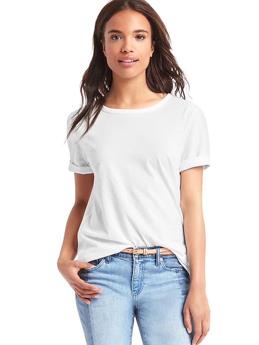 View large product image 1 of 1. Vintage wash sueded boyfriend tee