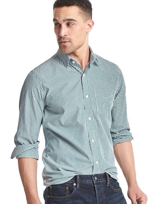 Image number 7 showing, Wrinkle-resistant stripe standard fit shirt