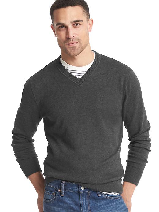 Image number 8 showing, Cotton V-neck sweater