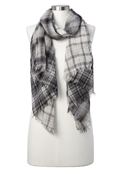 View large product image 1 of 1. Wool plaid scarf
