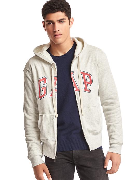 Image number 7 showing, Logo sueded zip hoodie