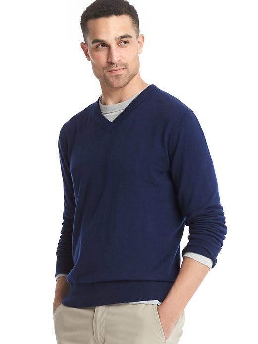 Image number 1 showing, Cotton V-neck sweater