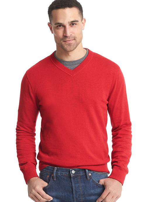 Image number 9 showing, Cotton V-neck sweater