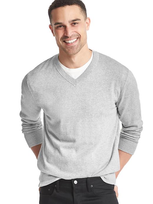 Image number 10 showing, Cotton V-neck sweater