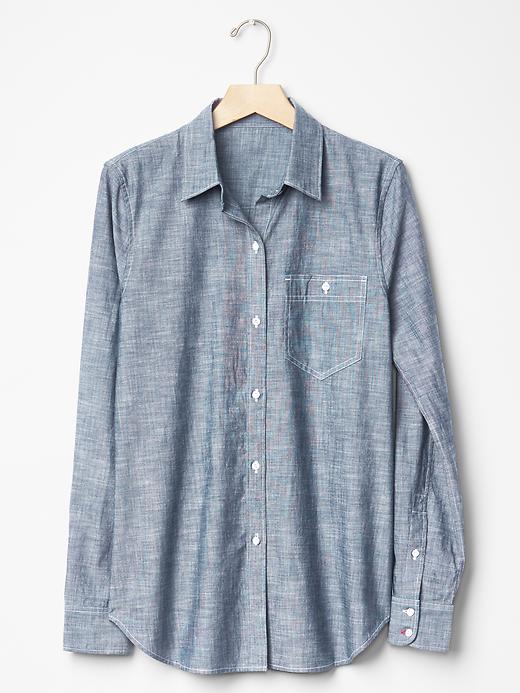 Image number 6 showing, New fitted boyfriend chambray shirt