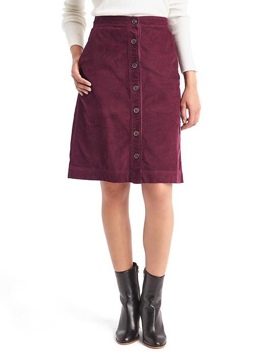 View large product image 1 of 1. Corduroy A-line skirt