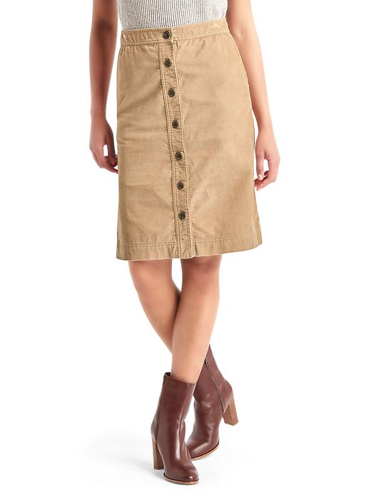 Image number 1 showing, Corduroy A-line skirt