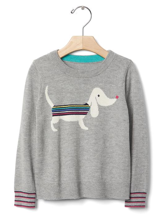 Image number 1 showing, Intarsia stripe dog sweater