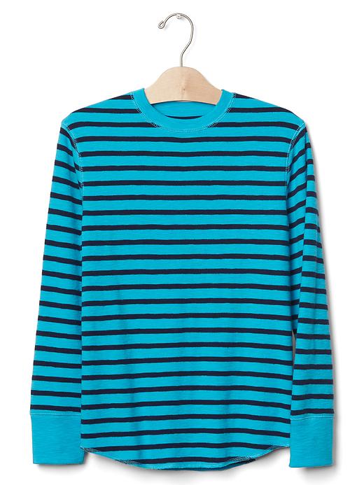 View large product image 1 of 1. Stripe waffle knit tee