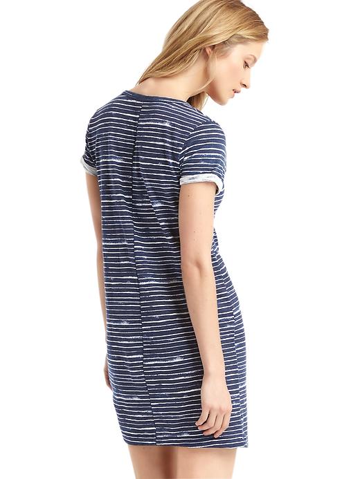 Image number 2 showing, Roll sleeve stripe t-shirt dress