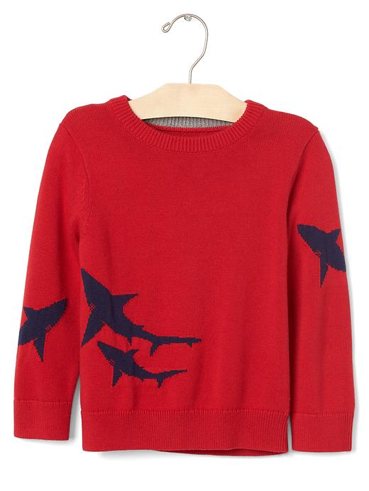 Image number 5 showing, Intarsia graphic crew sweater