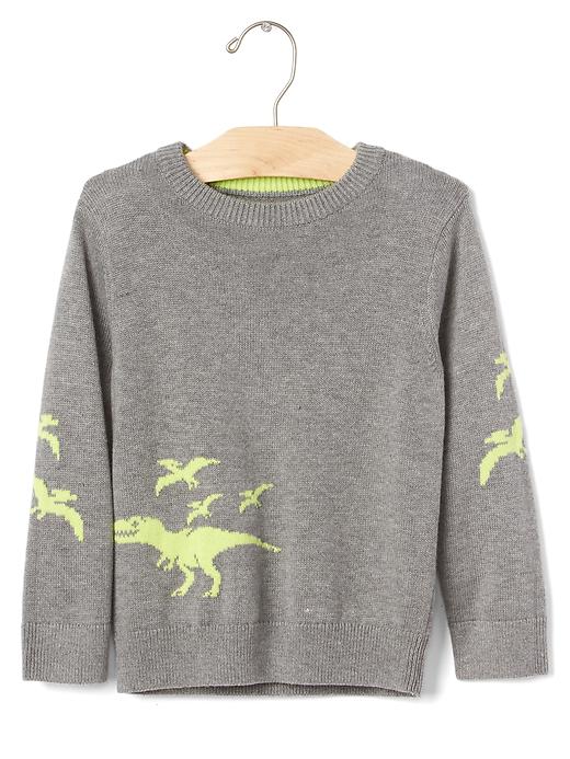 Image number 1 showing, Intarsia graphic crew sweater