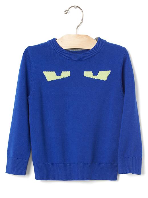 Image number 3 showing, Intarsia graphic crew sweater